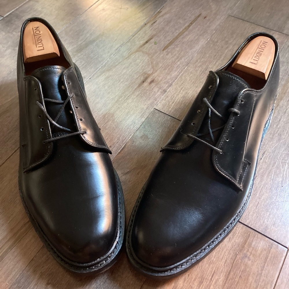 Allen Edmonds Leeds “3 Kings” tattoo collab black leather derby shoes EUC 9.5D